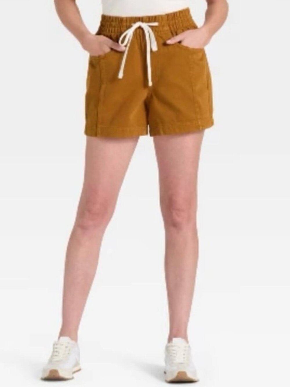 Universal Thread Women's High Rise Drawstring Denim Beach Short - Rust Size XL
